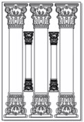 Greek columns etched 100 x 150  sold 3\'s
